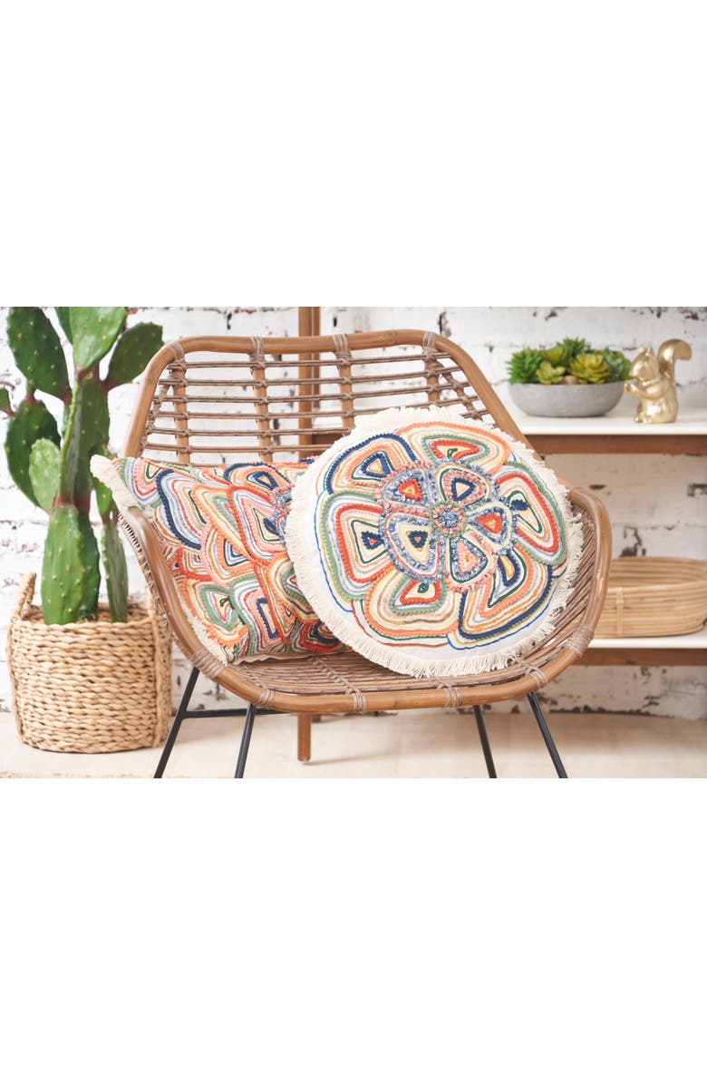 carol & frank Putnum Round Shaped Throw Pillow, Alternate, color, Red