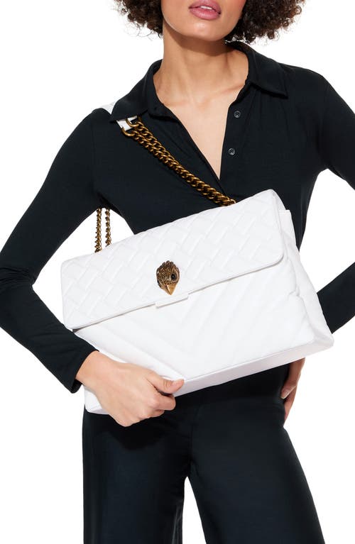 Kurt Geiger London Extra Large Kensington Leather Shoulder Bag In White