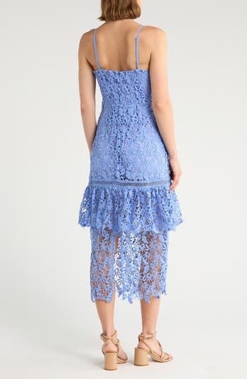 Floral Lace Tiered Midi Dress