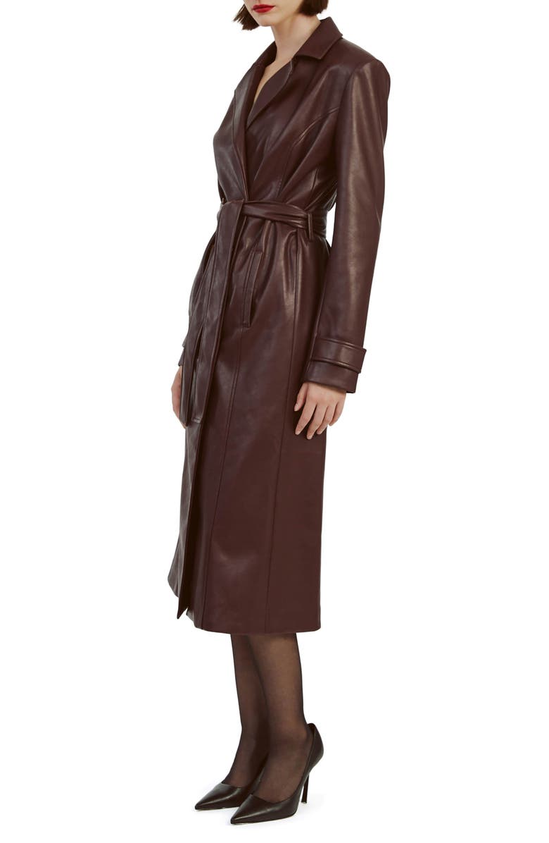 Bardot Faux Leather Trench Coat, Alternate, color, 