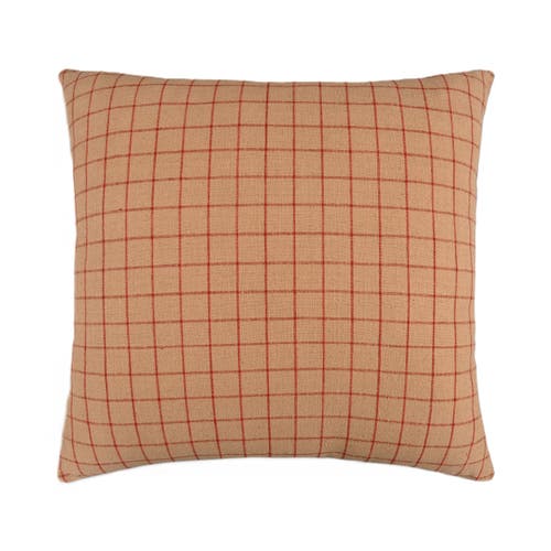 Naki & Ssam Rustic Elegance Brown Throw Pillow with Grid Pattern - Cover Only in Brown/red  product