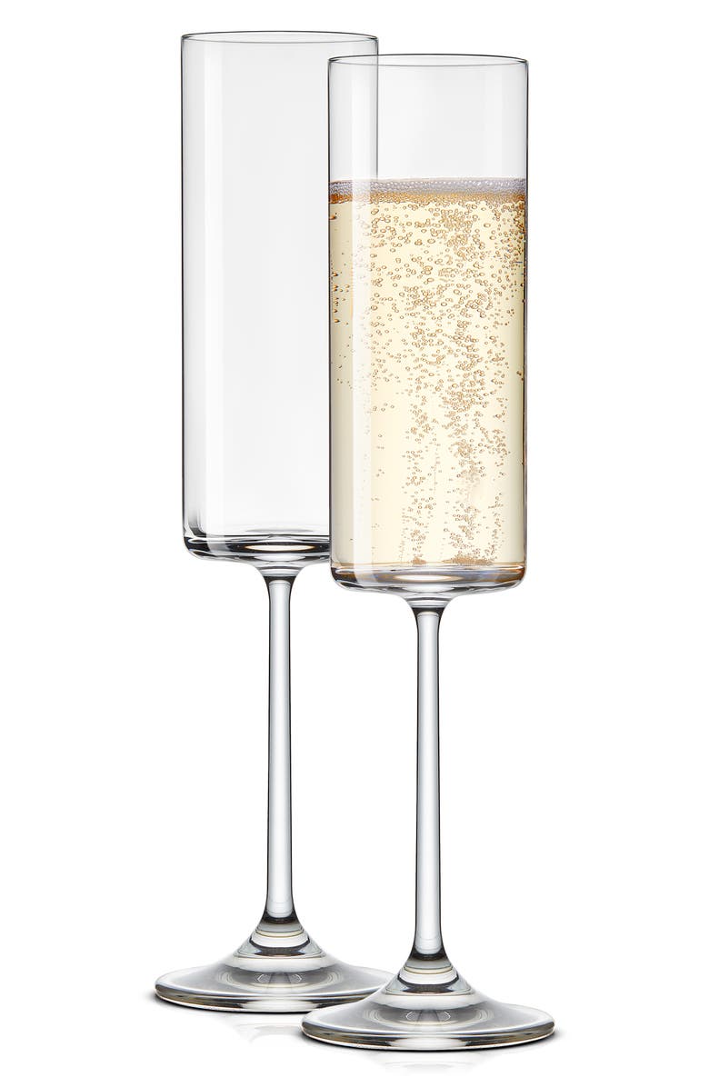 JoyJolt Set of 2 Claire Crystal Flute, Alternate, color, Clear