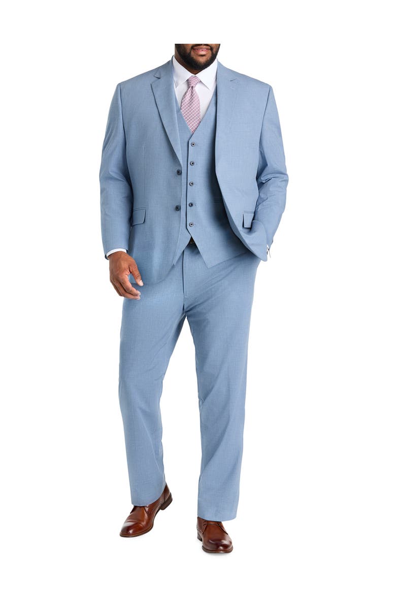 Oak Hill by DXL Big & Tall Micro Check Vest, Alternate, color, Blue