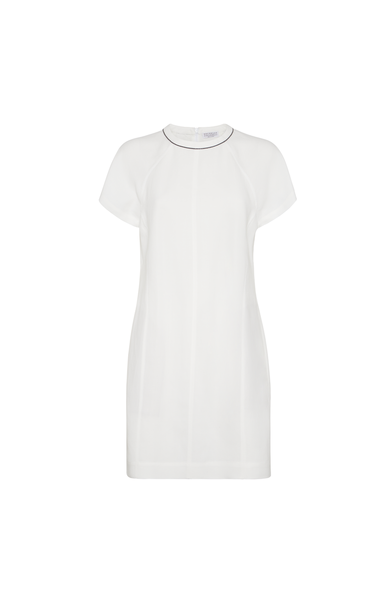 Brunello Cucinelli Twill mini dress with monili, Main, color, 