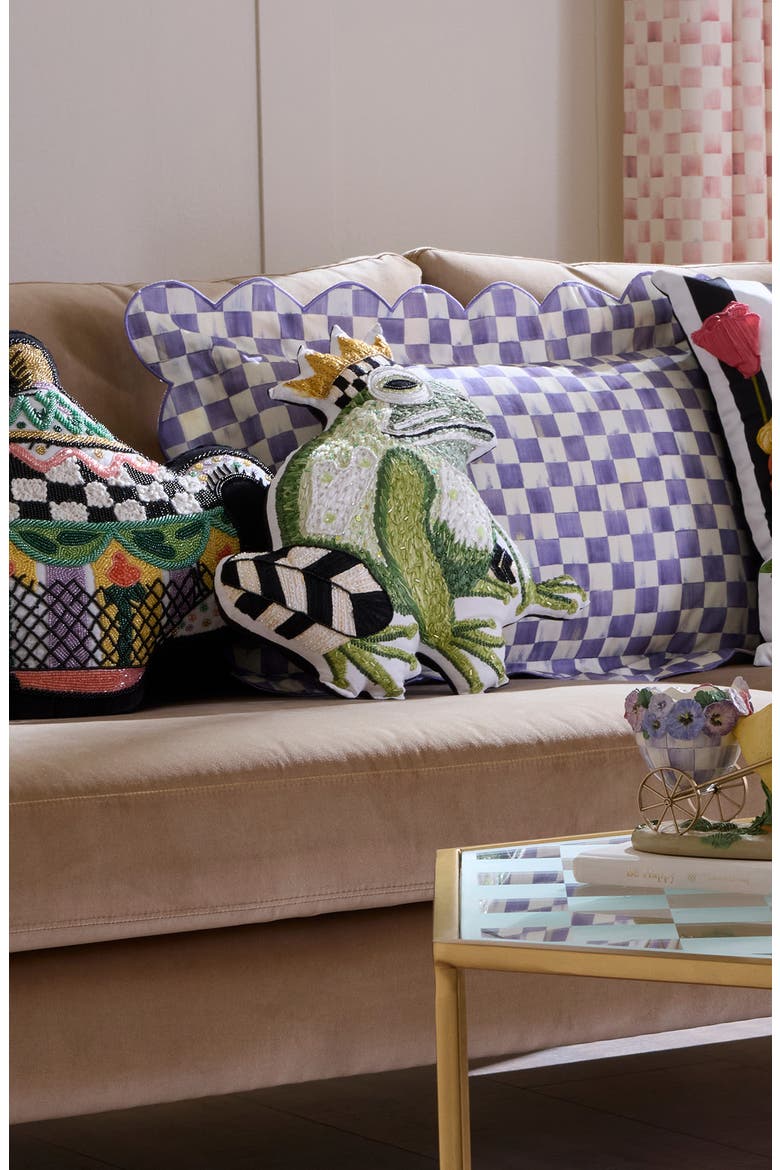 Frog Prince Shaped Throw Pillow, Alternate, color, GREEN