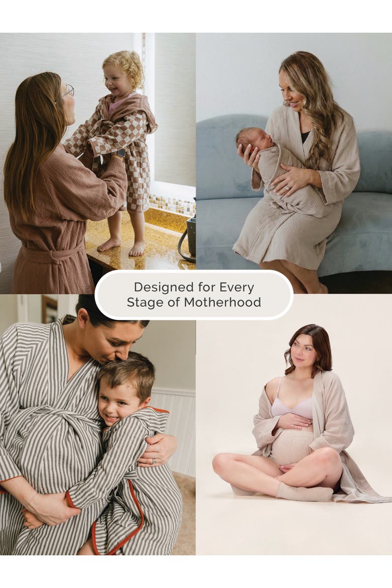 Maternity Robe, Alternate, color, Rosewood