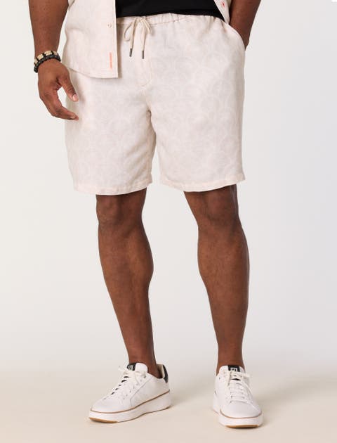 Big & Tall Brad Print Linen-Blend Shorts