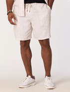 Psycho Bunny Big & Tall Brad Print Linen-Blend Shorts