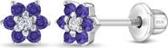 In Season Jewelry Cubic Zirconia Cluster Flower Earrings