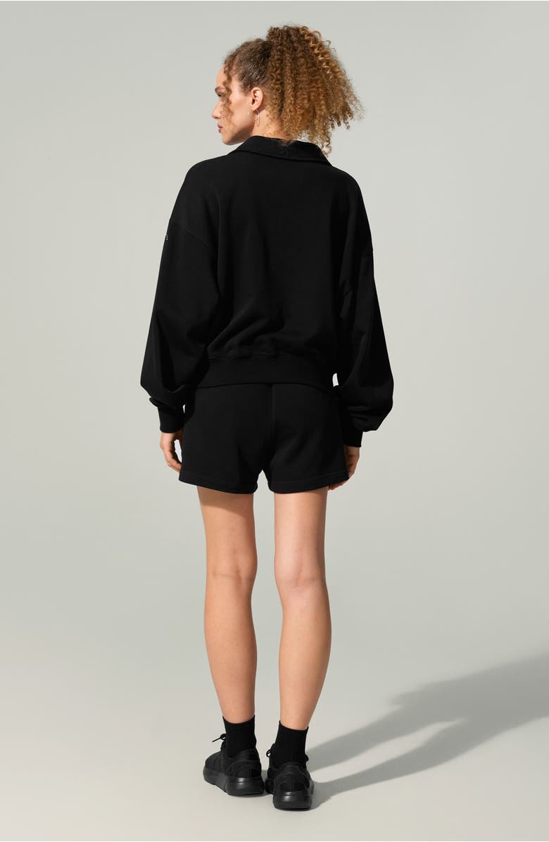 Lilysilk SILKERRY Oversized Heirloom '89 Polo Collar Sweatshirt, Alternate, color, Black