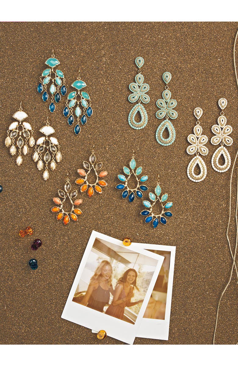 Kendra Scott 'Nyla' Large Teardrop Floral Earrings, Alternate, color, 