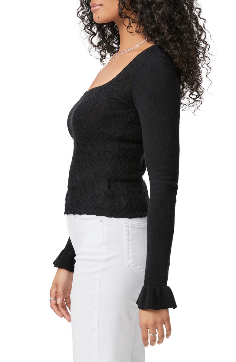 Beata Diamond Knit Long Sleeve Top