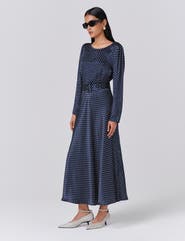 Ghost London Sophia Polka Dot Belted Midi Dress