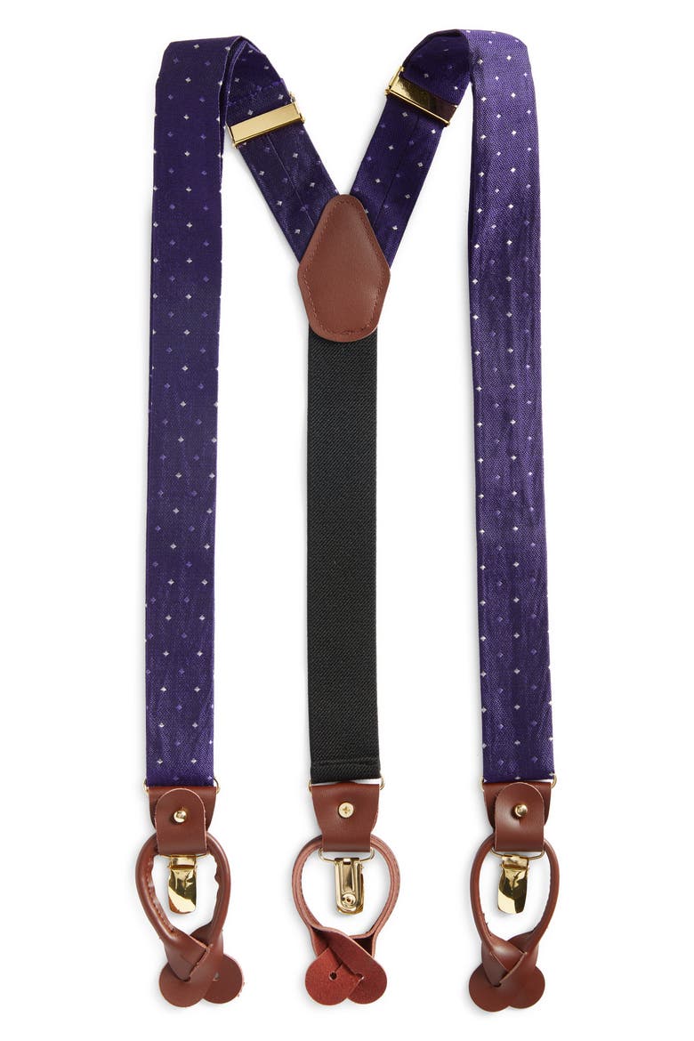 Diamond Silk Suspenders, Main, color, PURPLE