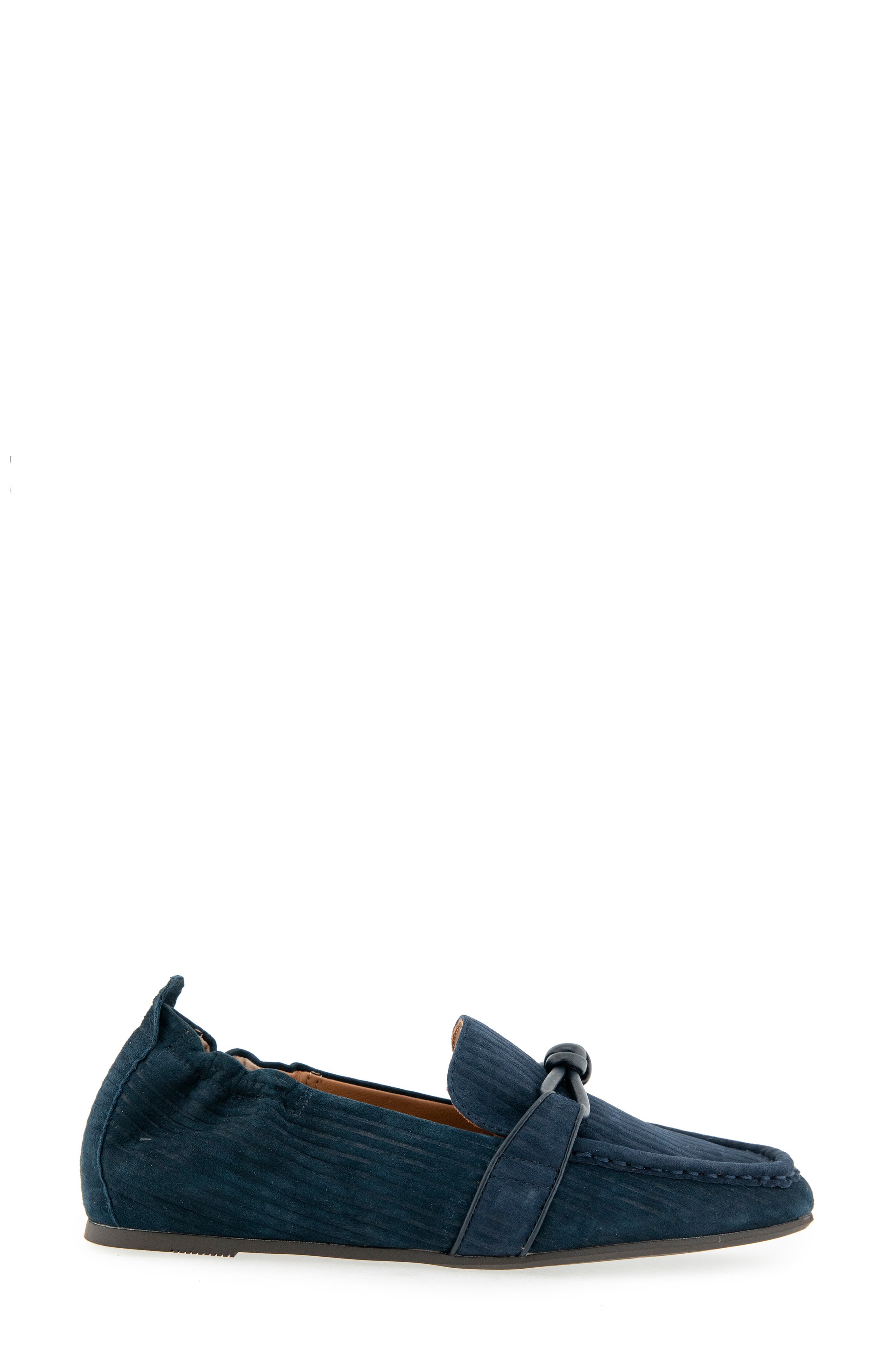 Sophie Knot Leather Loafer, Alternate, color, NAVY RIBB SUEDE