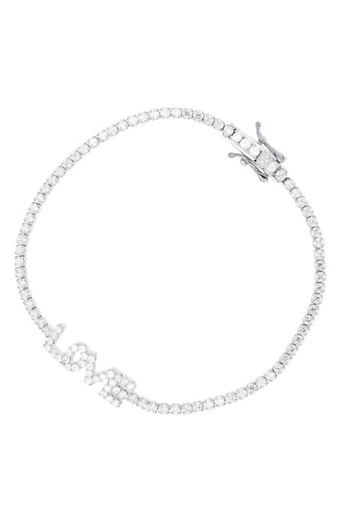 LULEA Cubic Zirconia Love Tennis Bracelet
