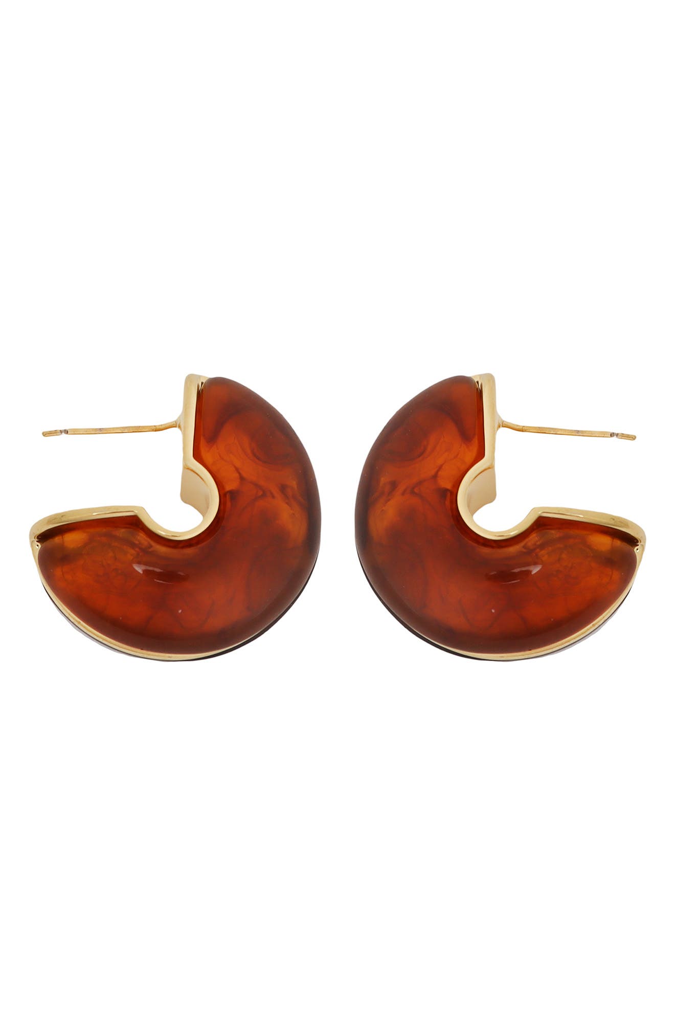 Panacea Brown Acrylic Hoop Earrings