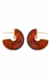 Panacea Brown Acrylic Hoop Earrings