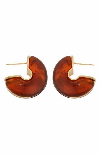 Panacea Brown Acrylic Hoop Earrings