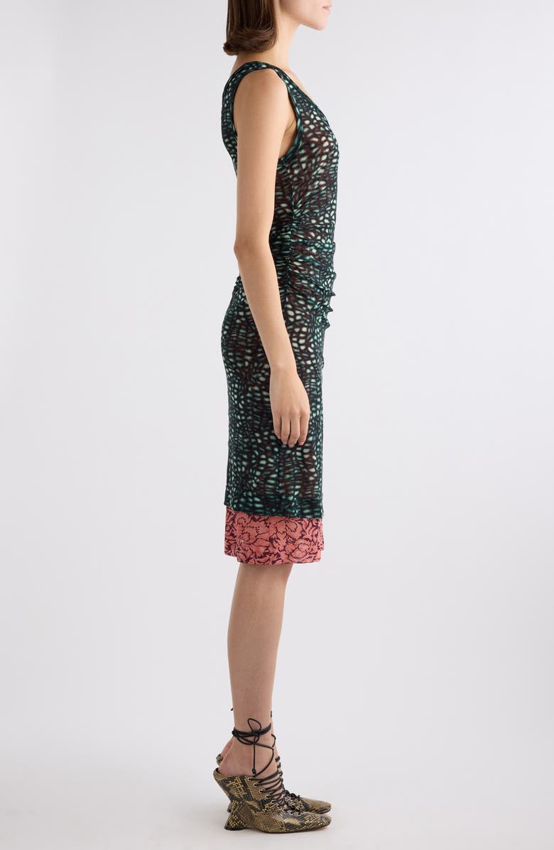 Dries Van Noten Hoges Mixed Print Layered Mesh Dress, Alternate, color, 