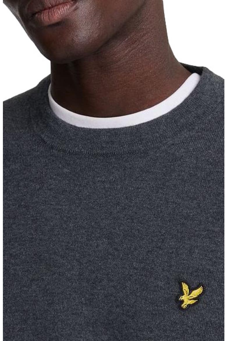 Cotton Merino Crew Neck Sweater, Alternate, color, Charcoal Marl
