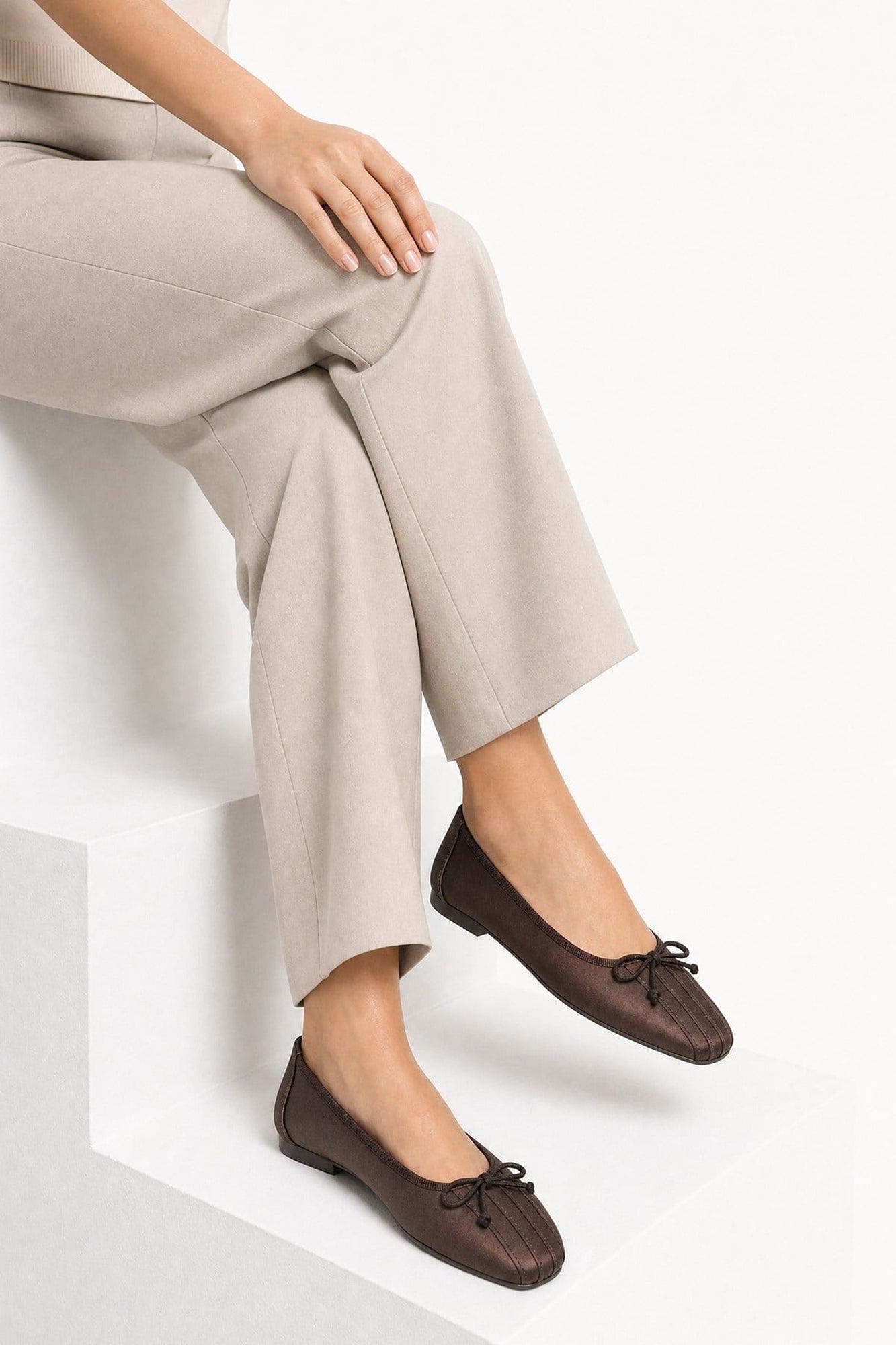 Alia Bow Ballet Flat, Alternate, color, Brown