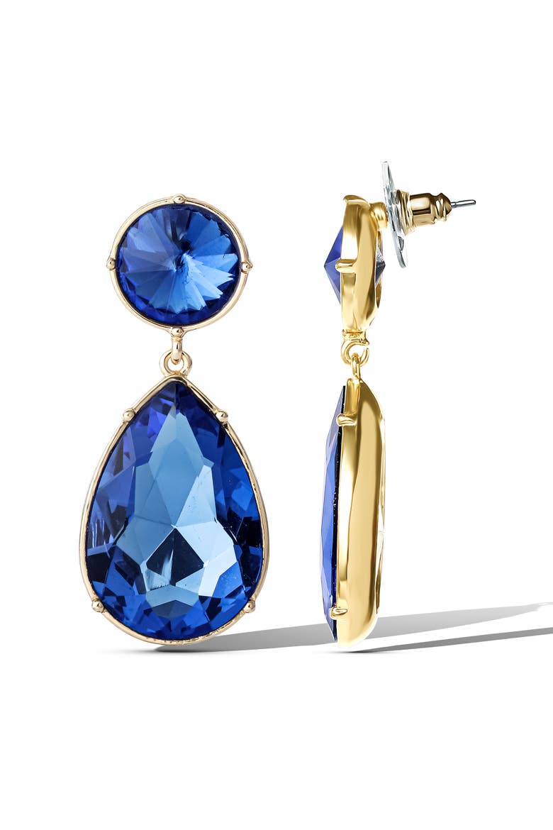 Blue Teardrop Statement Earrings, Alternate, color, Blue
