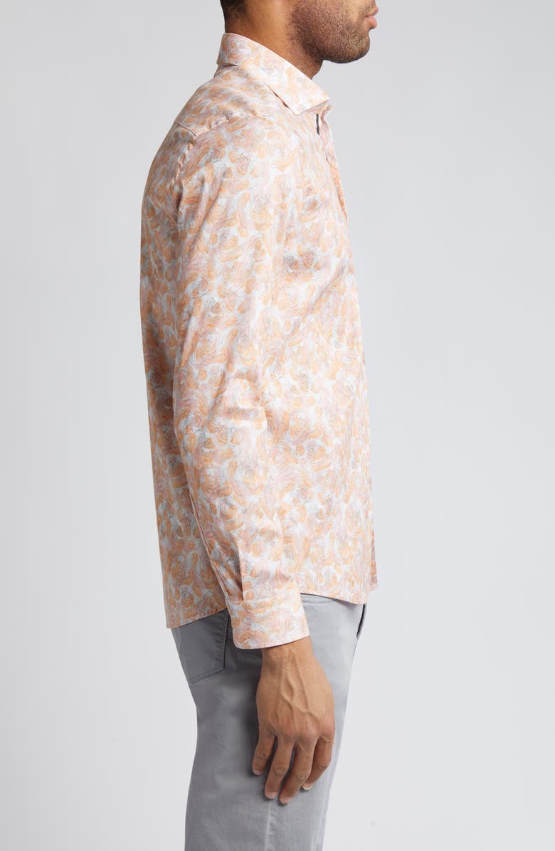 Stone Rose Floral Stretch Button-Up Shirt, Alternate, color, 