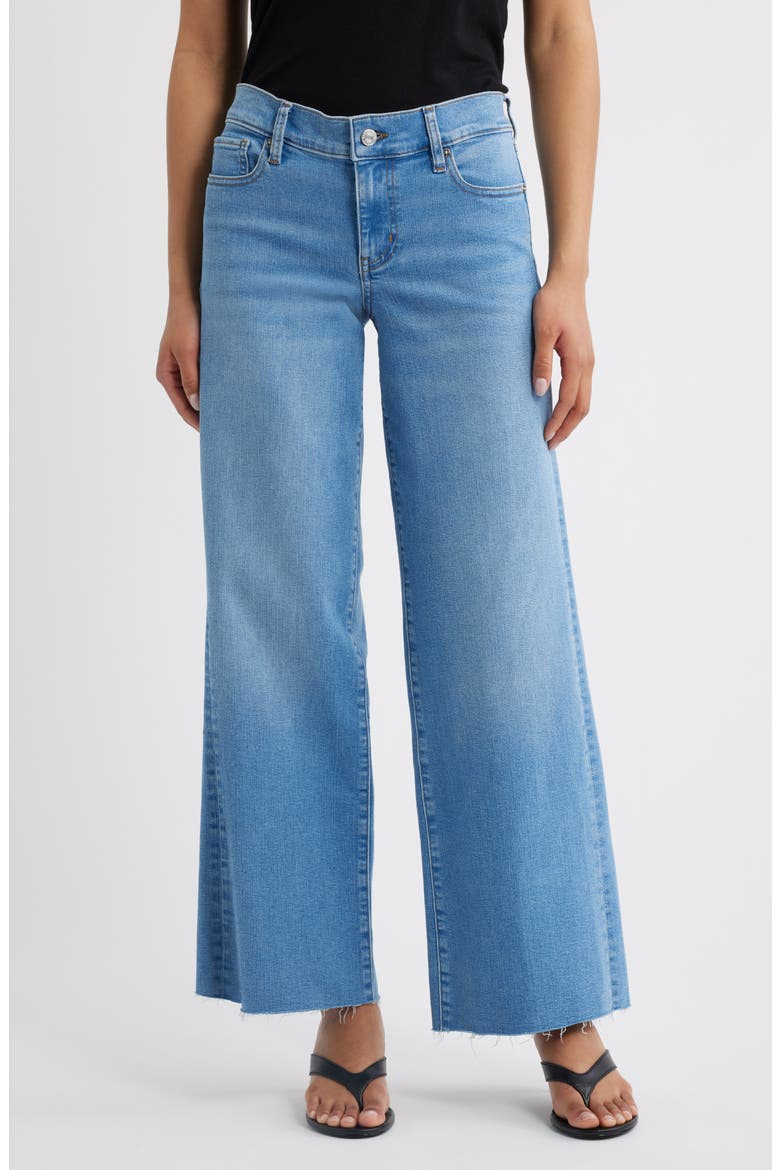 Low Rise Slim Palazzo Jeans, Main, color, HONEYMOON RAW FRAY