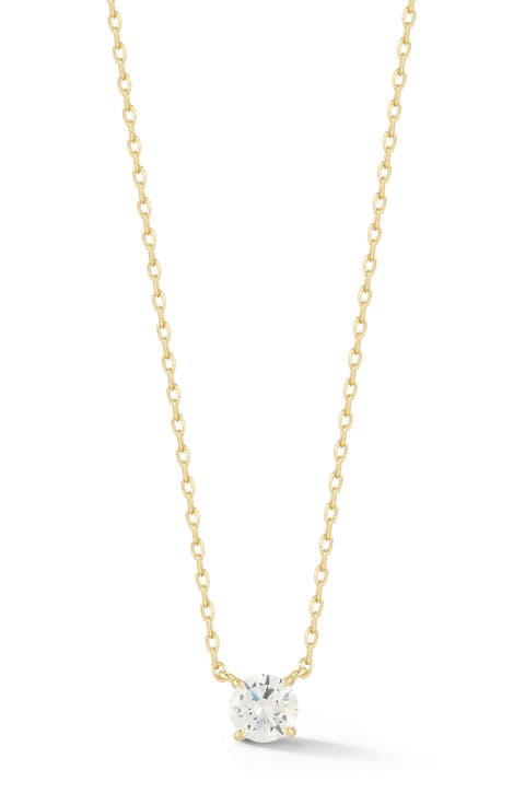 Round Cubic Zirconia Pendant Necklace