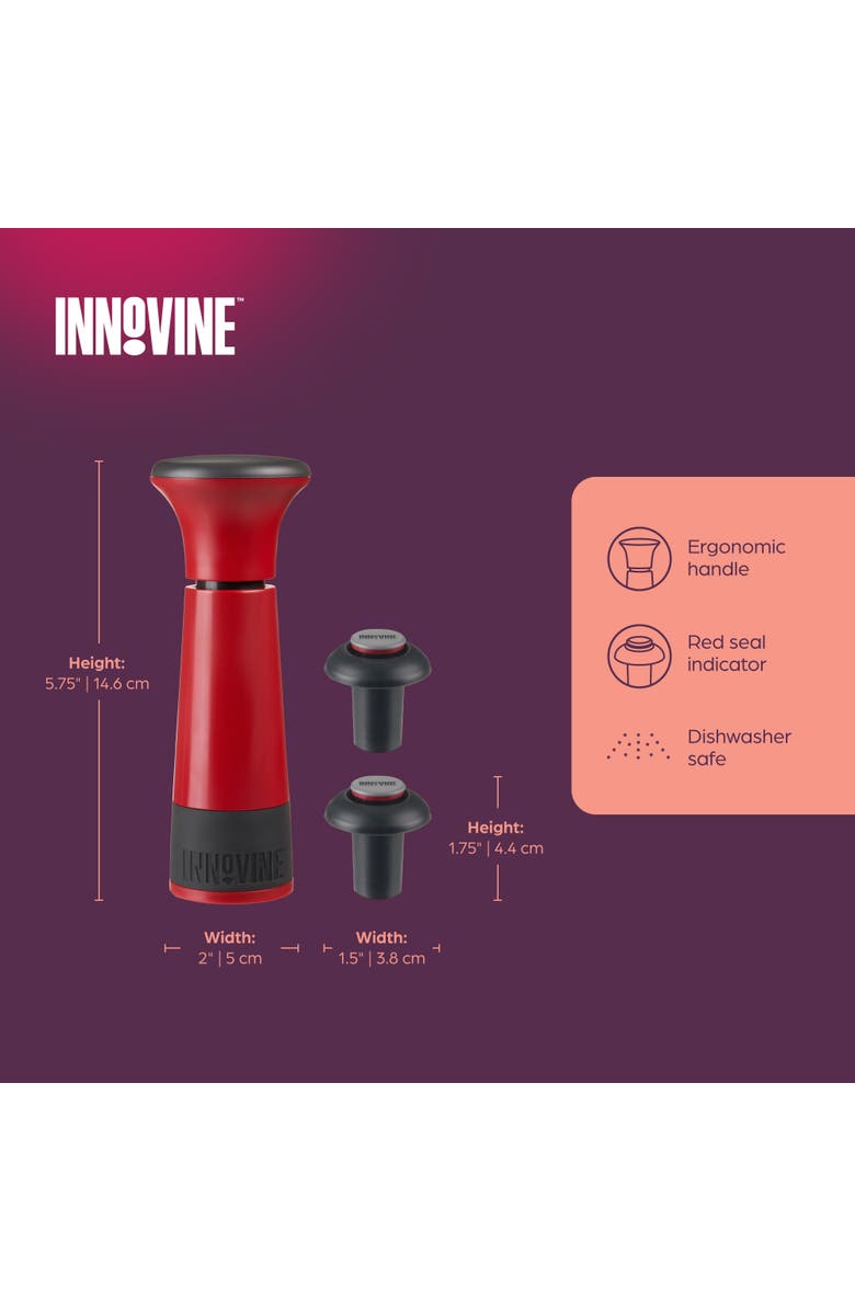 Innovine Vacuum Pump Wine Saver, Alternate, color, Raspberry