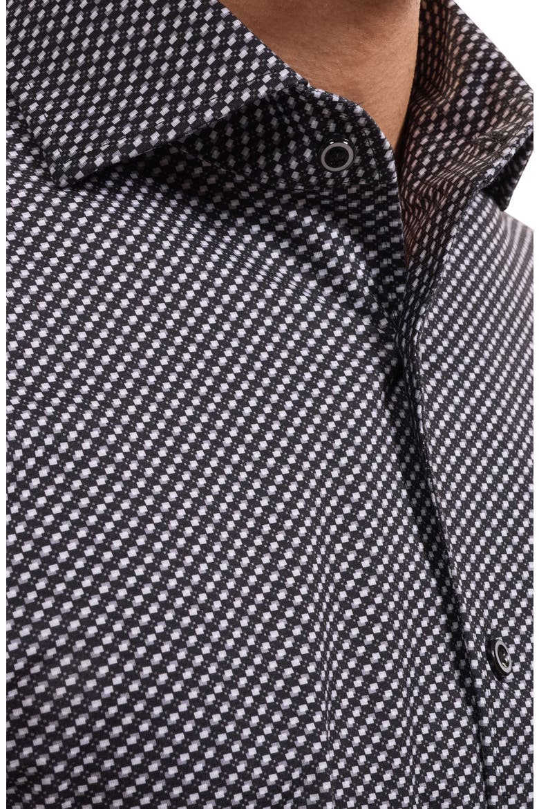 Devon OoohCotton® Microprint Button-Up Shirt, Alternate, color, BLACK
