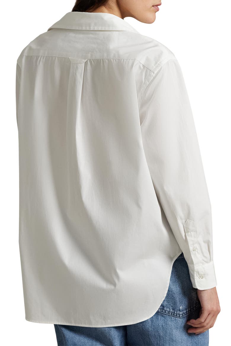 Cotton Button-Front Shirt, Alternate, color, WHITE