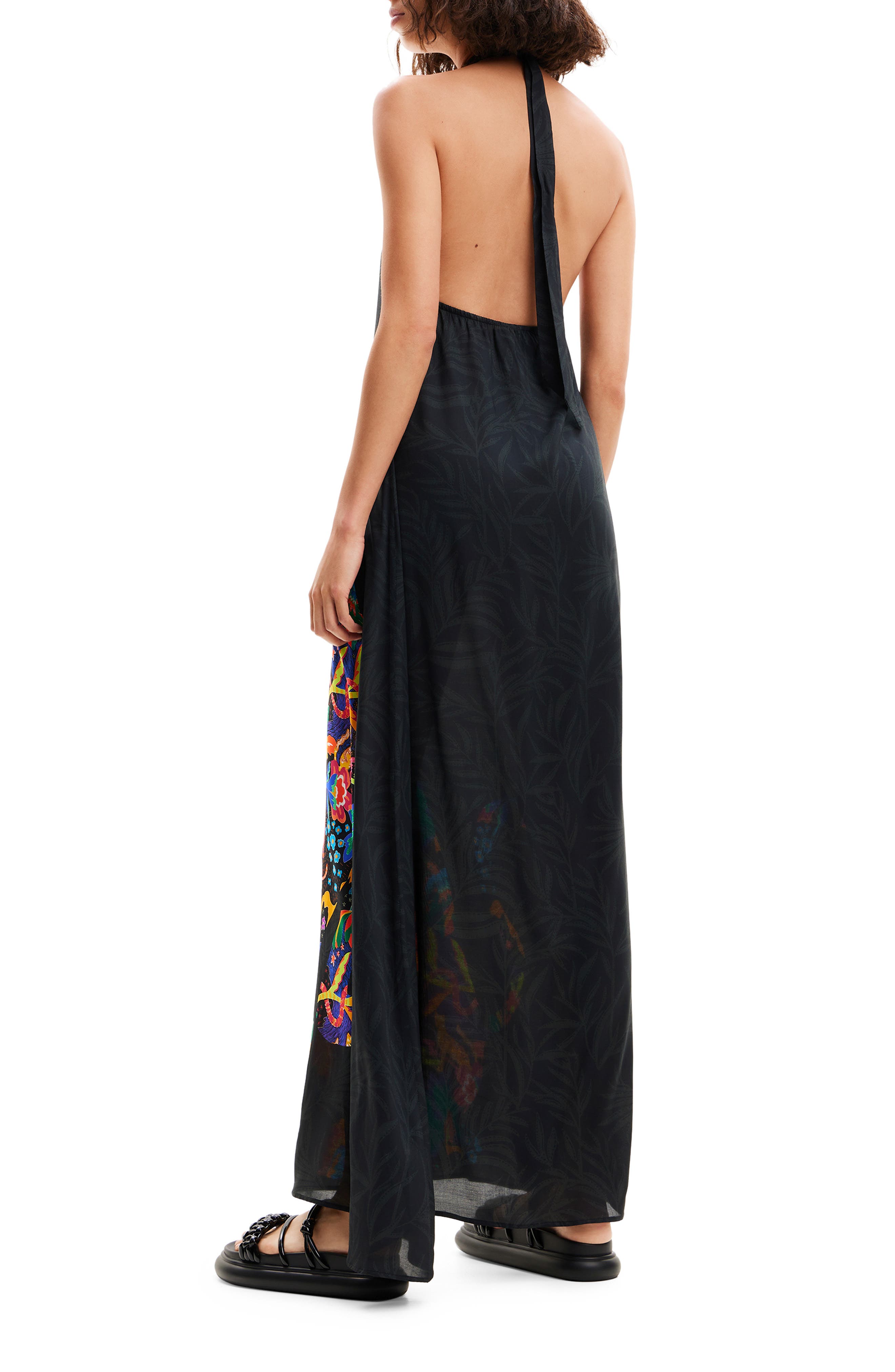 Jungle Design Halter Neck Maxi Dress - image 2