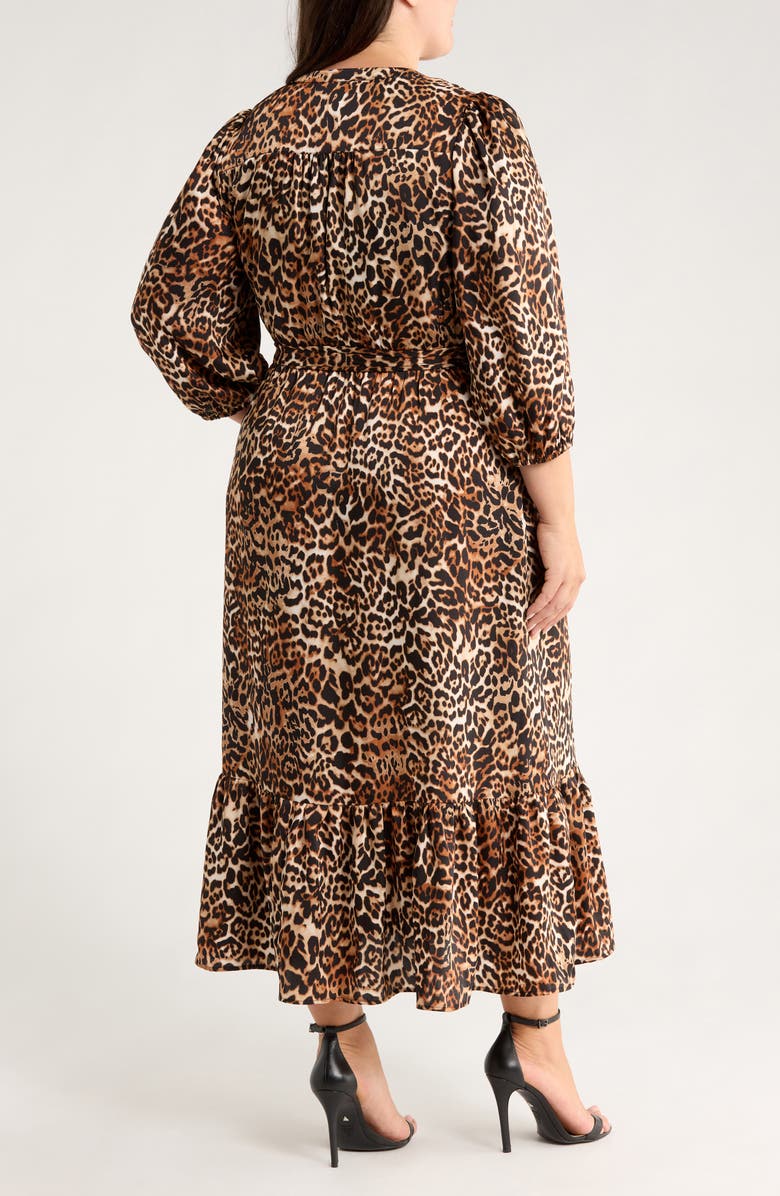 Jones New York Leopard Print Long Sleeve Dress, Alternate, color, Jones Black Multi