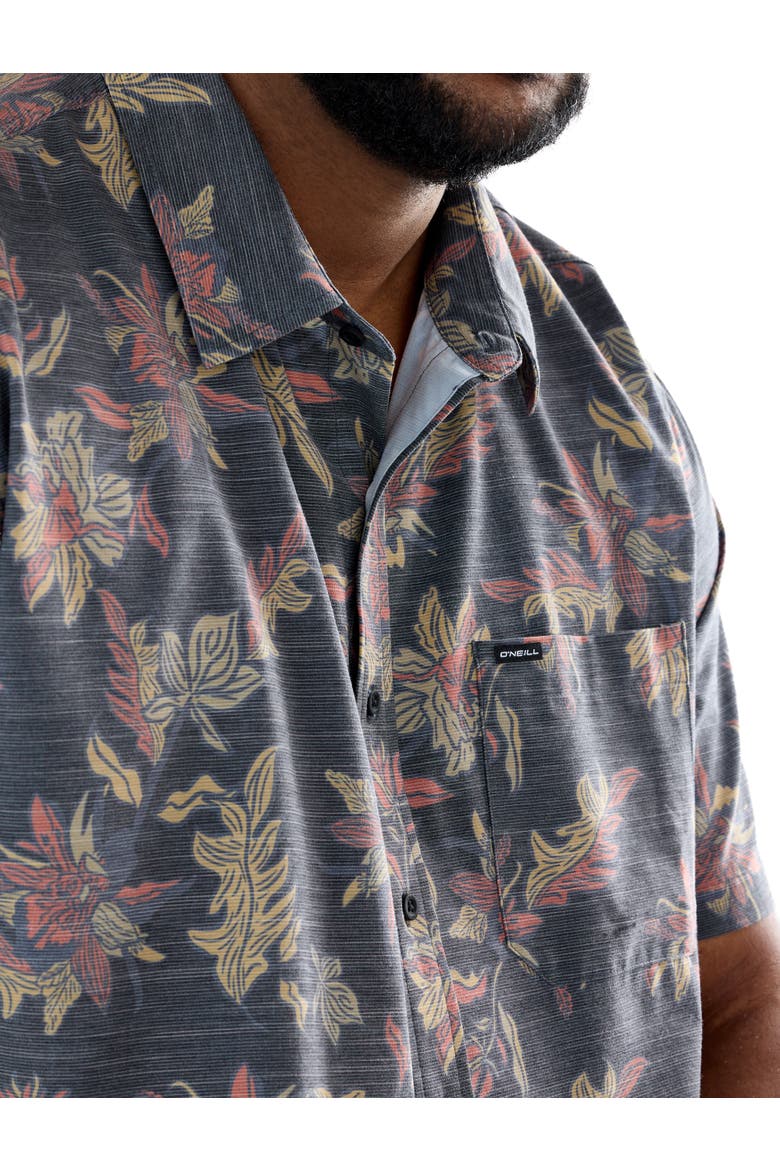 Big & Tall Printed Performance Sport Shirt, Alternate, color, BLACK