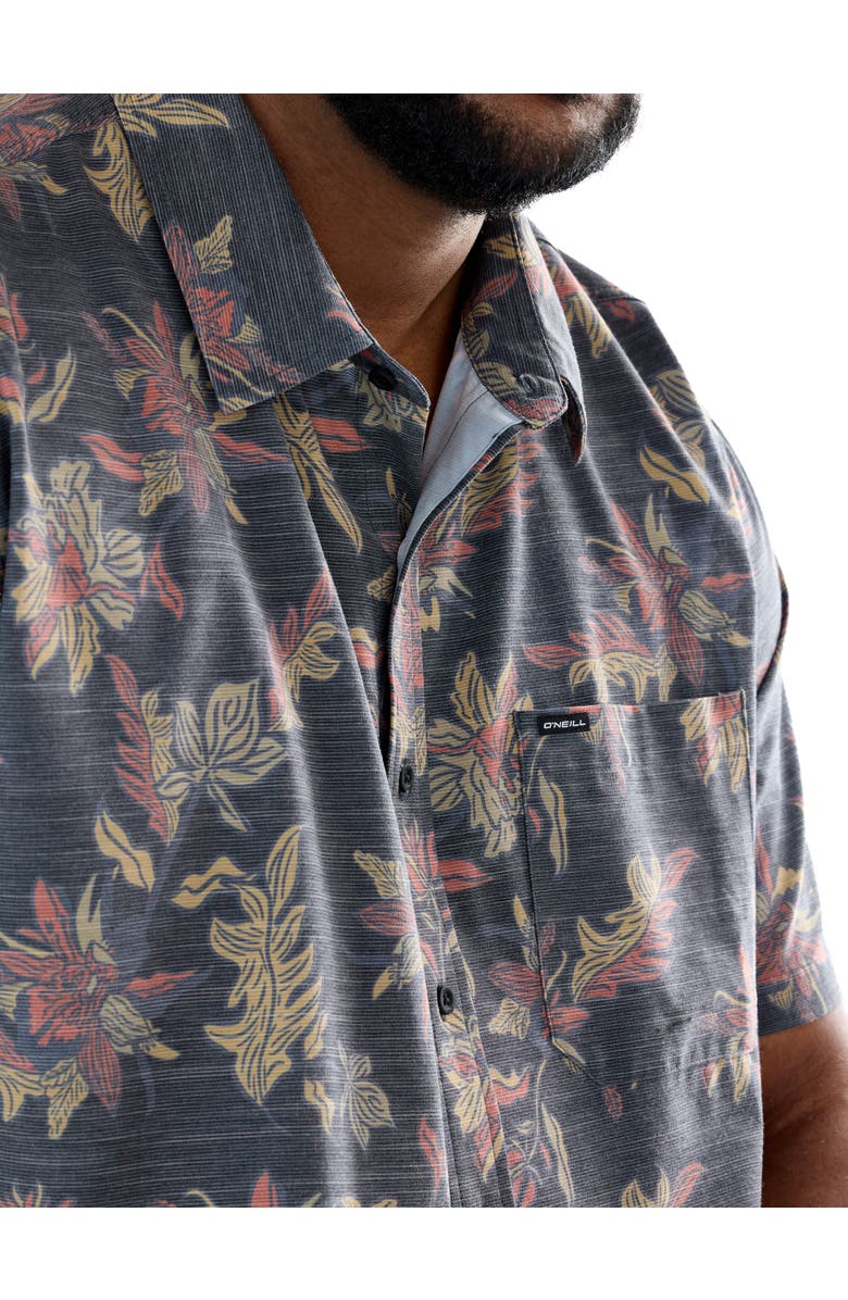 O'Neill Big & Tall Printed Performance Sport Shirt, Alternate, color, Black