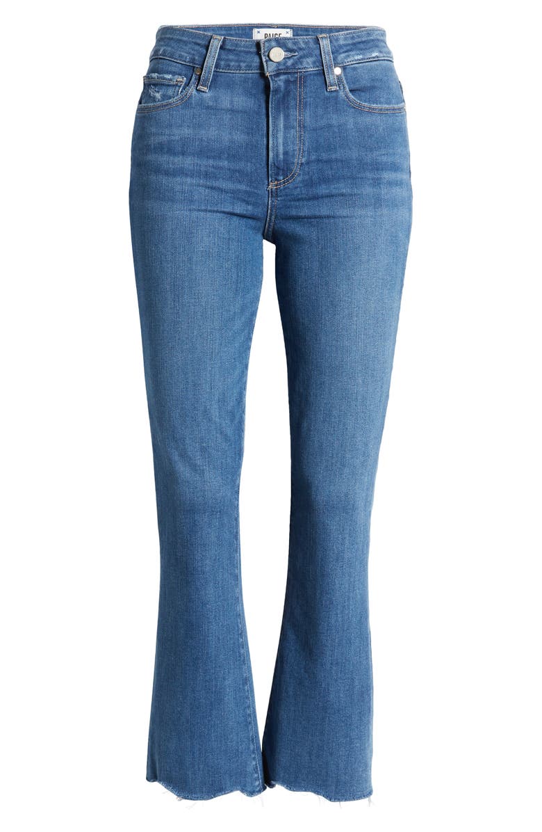 PAIGE Colette High Waist Raw Hem Crop Flare Jeans, Alternate, color, 