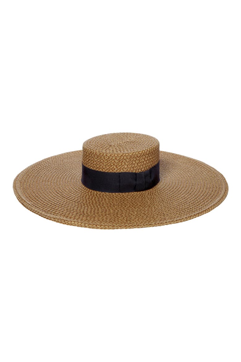Bey Squishee® Wide Brim Sun Hat, Main, color, NATURAL/ BLACK