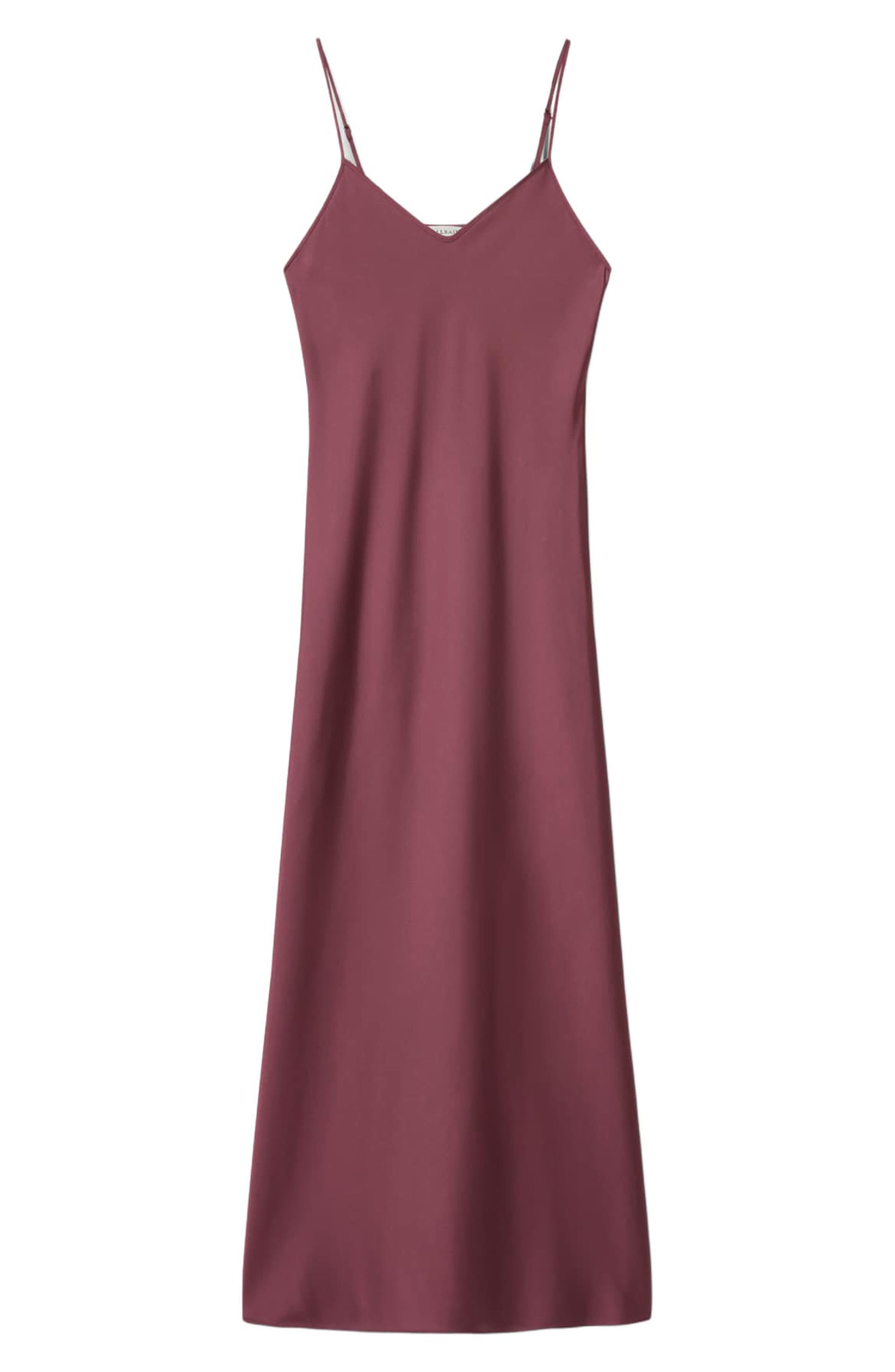 bryony maxi slip dress AllSaints Bryony V-Neck Maxi Slipdress in Purple