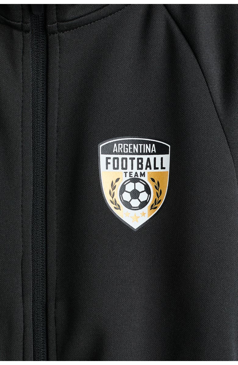 H&M Football Jacket, Alternate, color, Black/Argentina