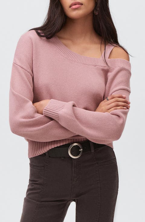 Off the Shoulder Cotton Sweater