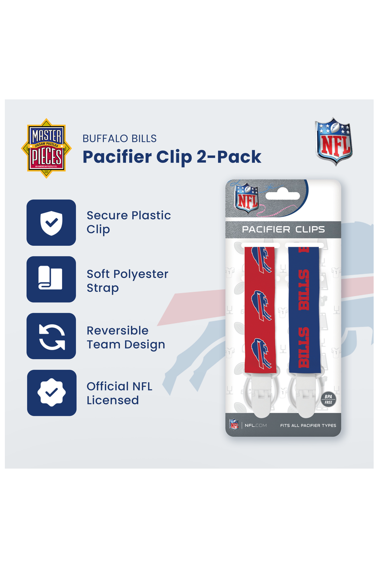 Buffalo Bills Pacifier Clip 2-Pack, Alternate, color, Multicolor