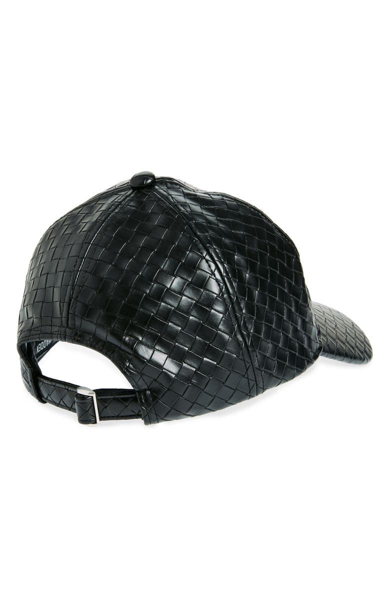 Steve Madden Basket Weave Faux Leather Baseball Cap, Alternate, color, 