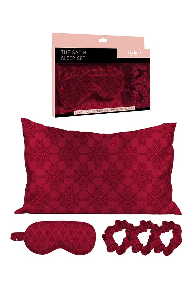 Satin Sleep 5-Piece Set, Alternate, color, MAGENTAVERSE