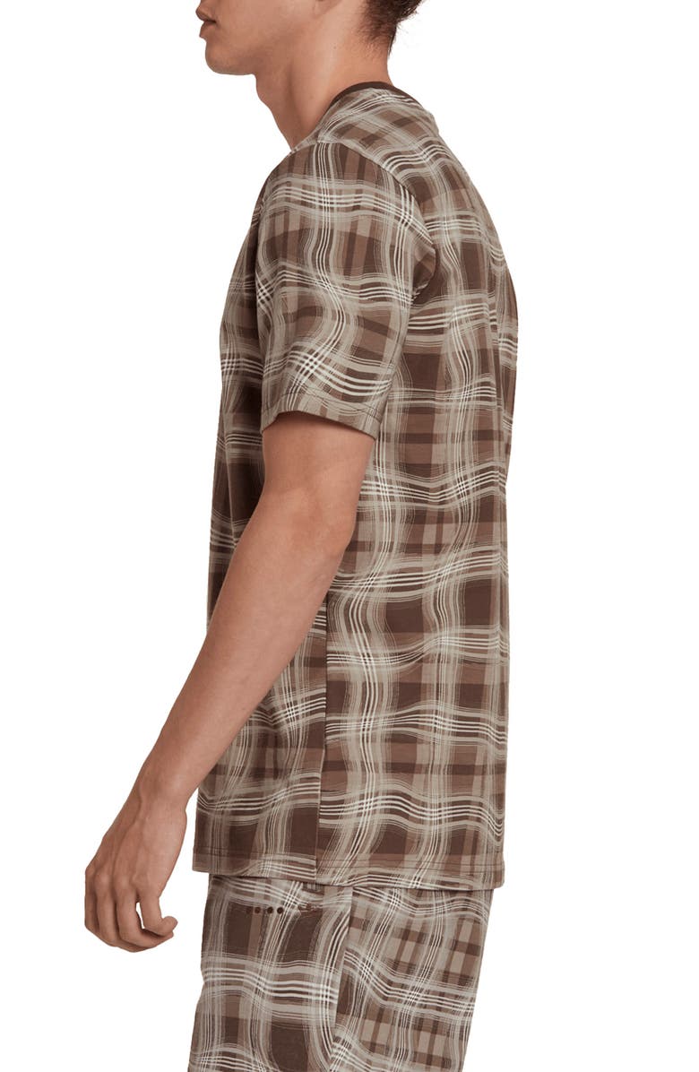 adidas Reveal Distorted Plaid T-Shirt, Alternate, color,