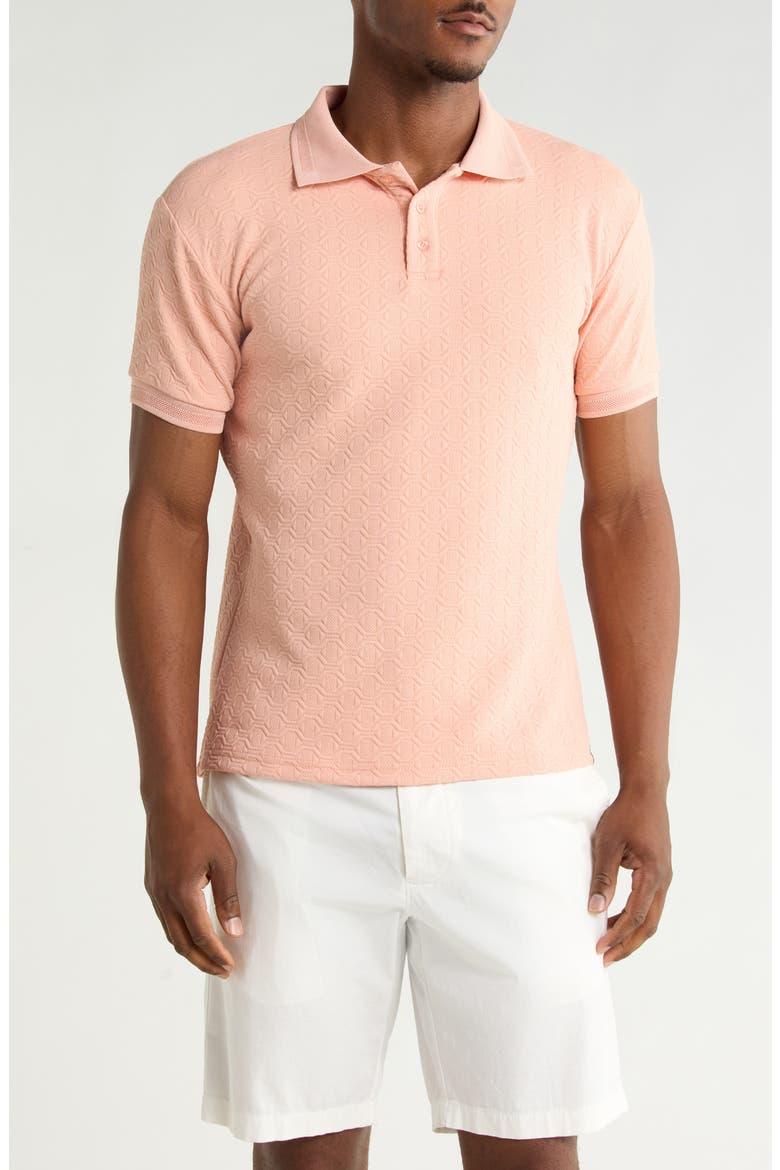 Modern Fit Textured Polo, Main, color, DARK PINK