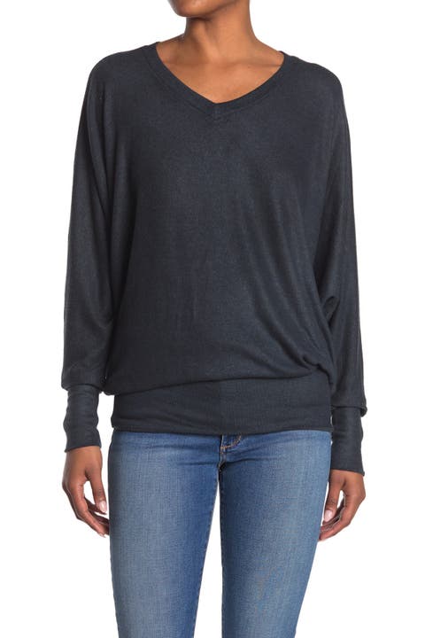V-Neck Dolman Sleeve Pullover