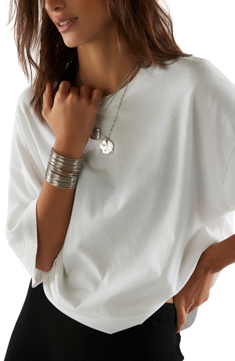 Free People WTF Perfect Oversize Cotton T-Shirt, Alternate, color, White