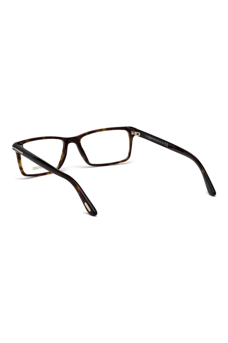 56mm Geometric Optical Glasses, Alternate, color, HAVANA ROSE GOLD / T LOGO